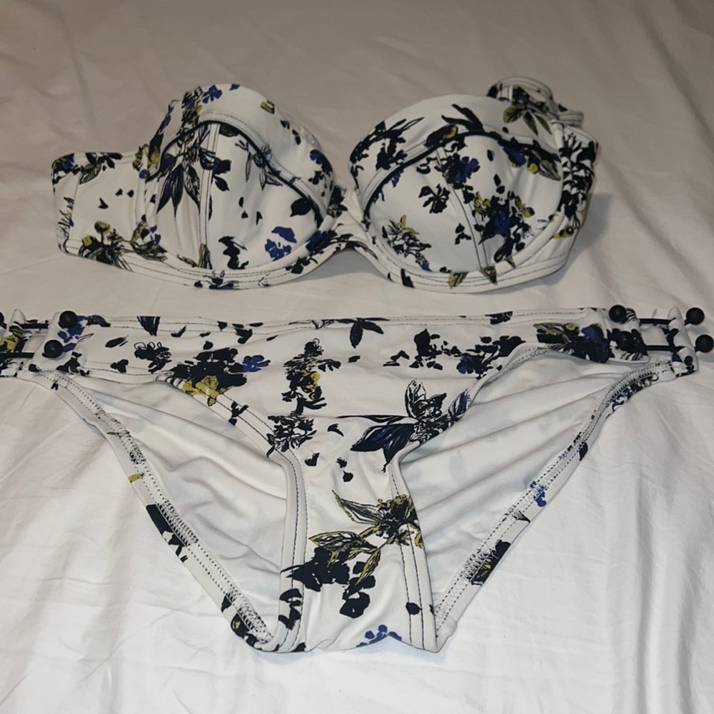 Proenza Schouler Swim White Printed Bikini M